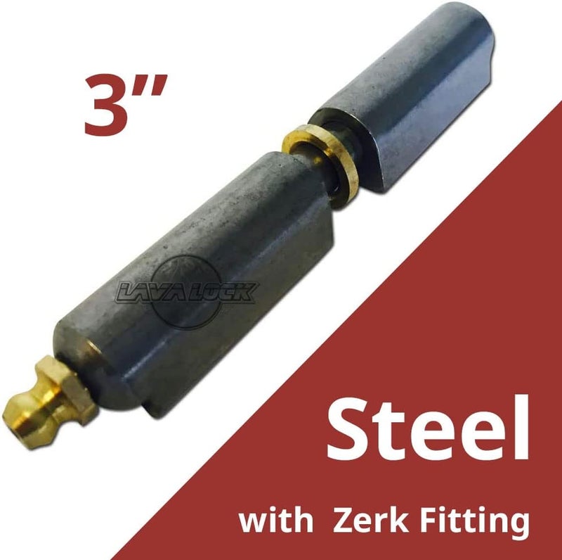 LavaLock 3 inch Steel Bullet Hinge with Zerk Grease Fitting and Bushing - Weld on for BBQ Smoker Pit Lid Door Tailgate Gate or Fence - Image 2